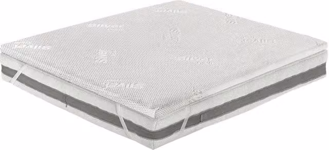 Topper Coprimaterasso Correttivo in Memory Silver Biancheriaweb Antibatterico e Anallergico, Matrimoniale, L/P: 160 x 190 cm, Silver/Bianco