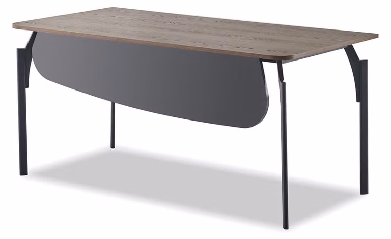 Schreibtisch ohne Schubladen braun Modern Tisch mit Metallgestell