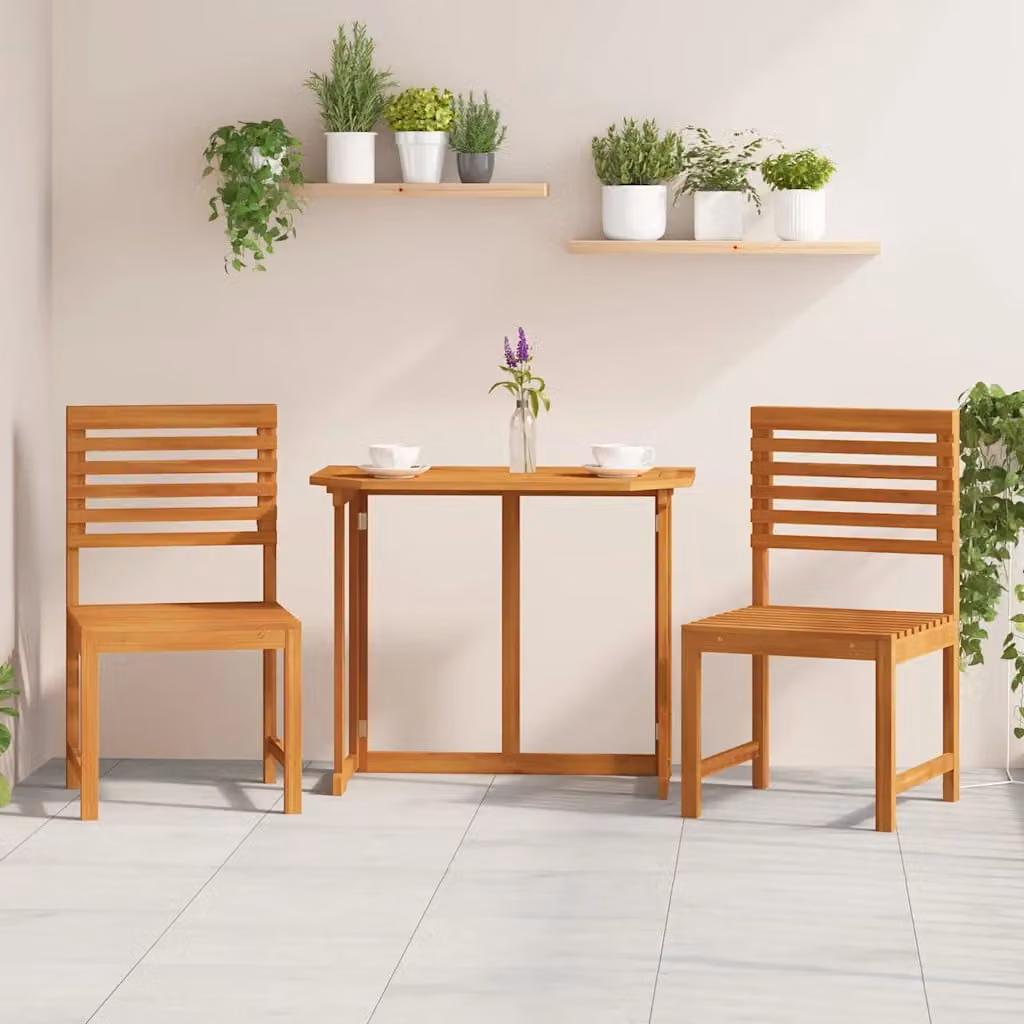 Set di 2 sedie da giardino vidaXL in legno di acacia marrone