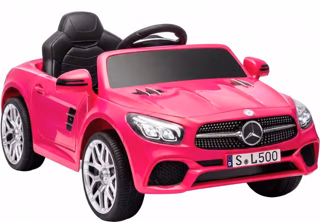 Auto elettrica per bambini AIYAPLAY Mercedes-Benz SL500 12V con telecomando e 2 motori, rosa