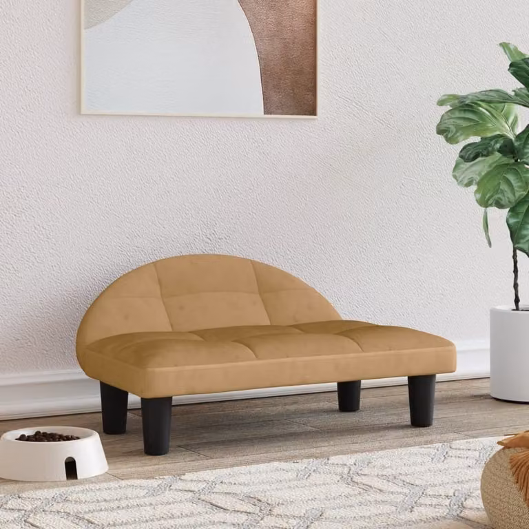 The Living Store Letto per cani Marrone 70x52x30 cm in velluto