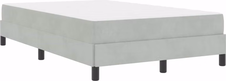 Letto a molle con materasso Grigio chiaro 120 x 190 cm Tessuto