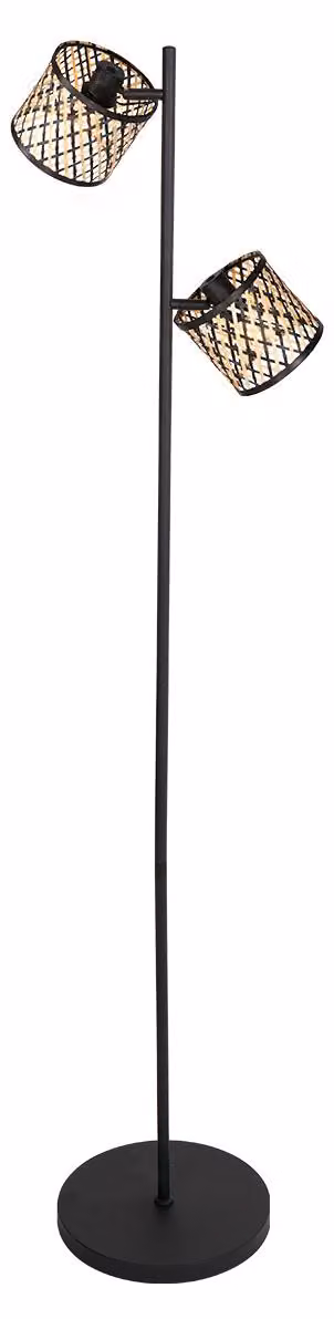 Lampada da terra - naturale nero - Sumba - bambù metallo - lampada da lettura - E14 - 4492ZW - Mexlite
