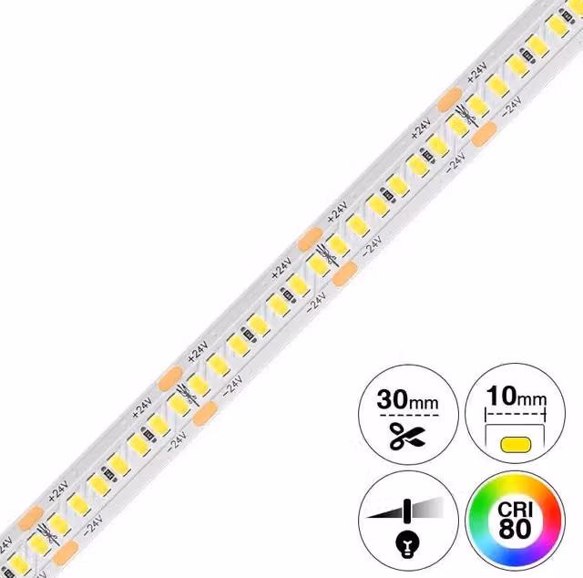 Striscia LED Kosoom da 50 metri, 20W/m, 238 LED SMD 2835, Luce Bianca Fredda 6500K, IP20, Autoadesiva e Tagliabile