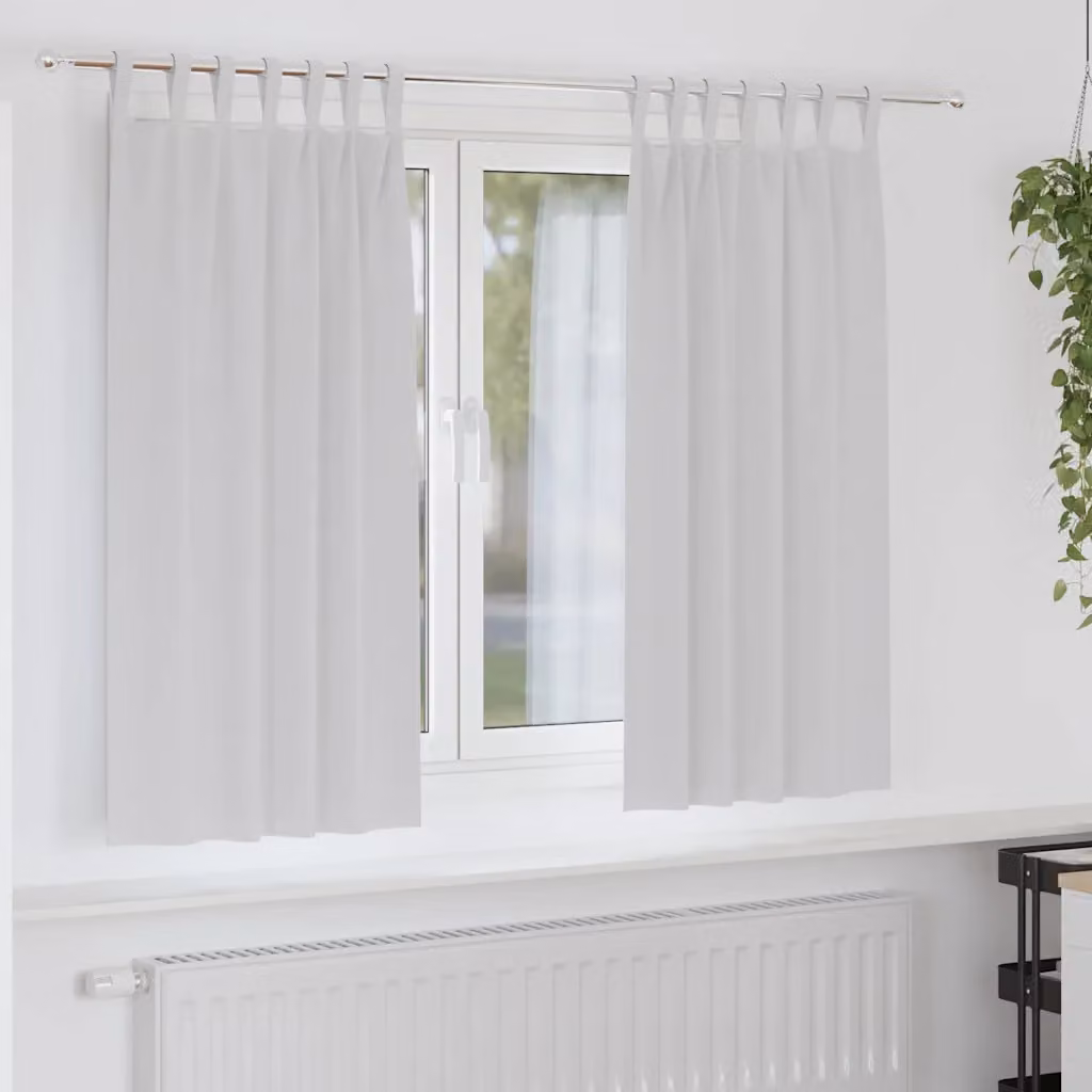 Set di 2 tende blackout vidaXL con anelli in poliestere, colore grigio, L: 175 cm x H: 140 cm