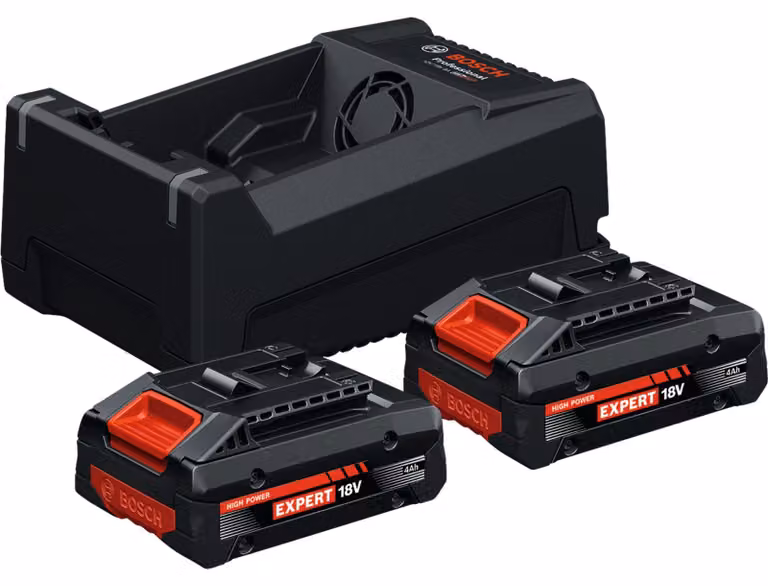 BOSCH Professional 1600A0373J Set iniziale EXPERT BOSCH Professional con batterie ricaricabili e caricabatterie rapido, 18 V Li-Ion, 2 x 4,0 Ah