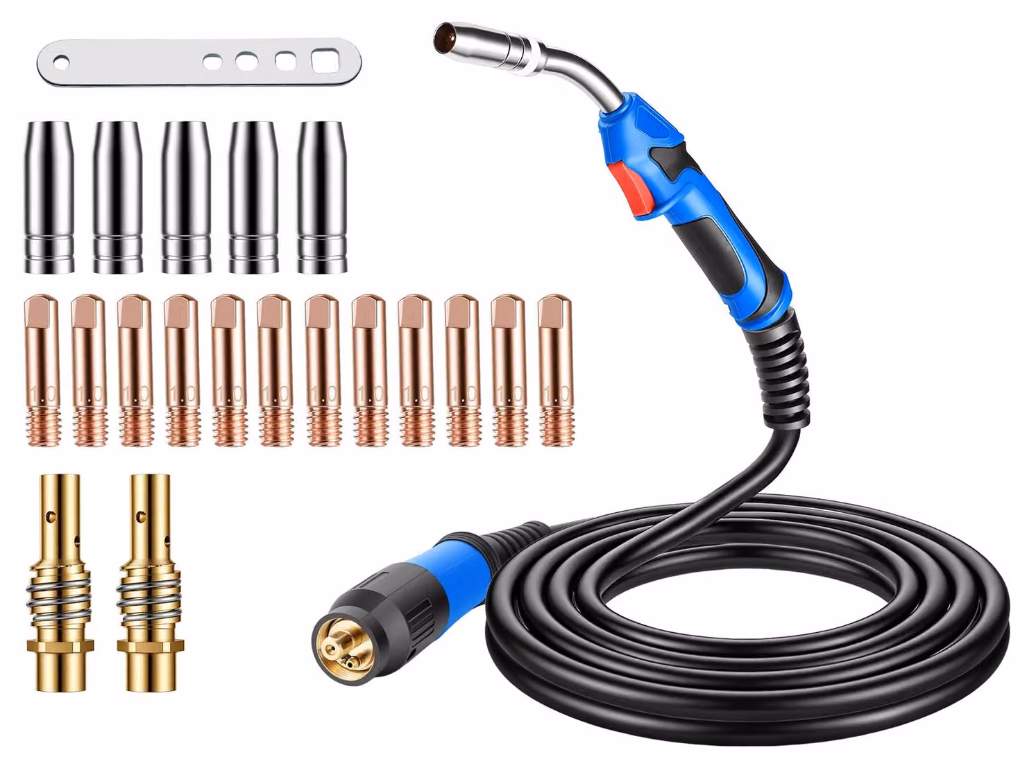 Kit di tubi per saldatura MIG MAG, marca Lasbranderset, modello 4M, capacità 250 A, materiale: gomma e rame