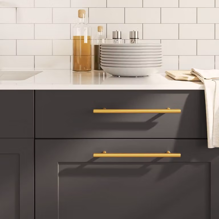 Set di 20 maniglie per mobili a barra vidaXL in acciaio inox color oro lucido, Lunghezza: 192 mm