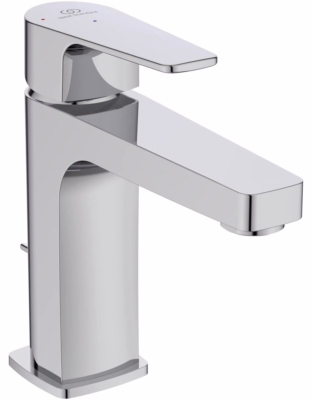 Miscelatore per lavabo Cerafine D, monocomando, cromo, con gruppo di scarico