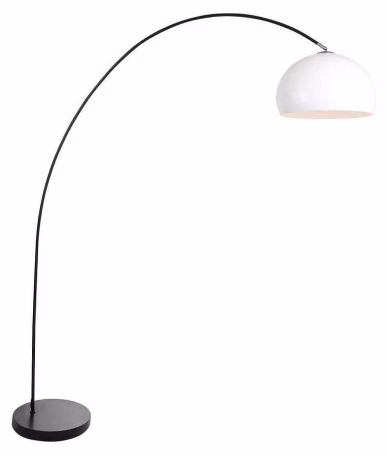Lampada da terra - nero - Solva - plastica metallo - lampada ad arco - E27 - 3906ZW - Mexlite