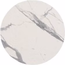 Piano tavolo rotondo Bizzotto in HPL Statuario bianco, Diametro: 80 cm, Spessore: 1,2 cm