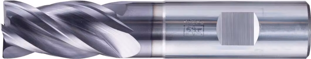 PFERD TOOLS Fresa angolare in metallo duro integrale lunga a 4 tagli Ø 20 mm smusso a 45° codolo TiAlN HB Linea universale Sgrossatura Finitura Scanalatura