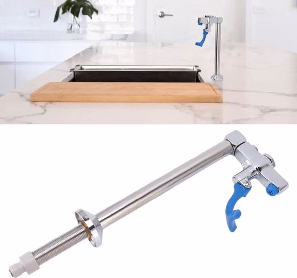 Rubinetto per acqua potabile - Adatto per hotel/ristoranti - Facile da installare - Design a spinta - Resistente alla corrosione - Miscelatore in vetro