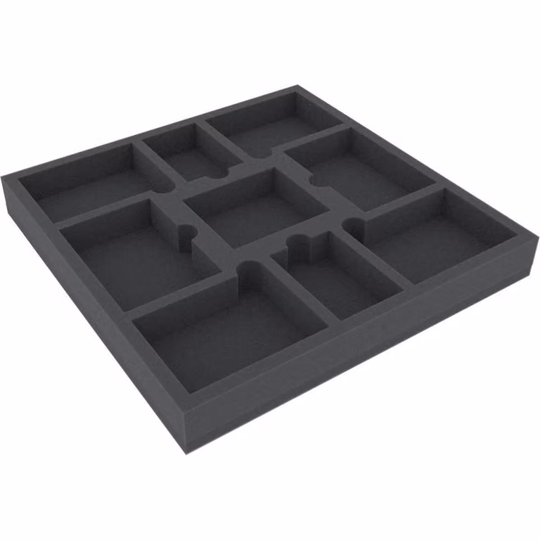 AFEE035BO 285 mm x 285 mm x 35 mm - Inserto in schiuma per giochi da tavolo