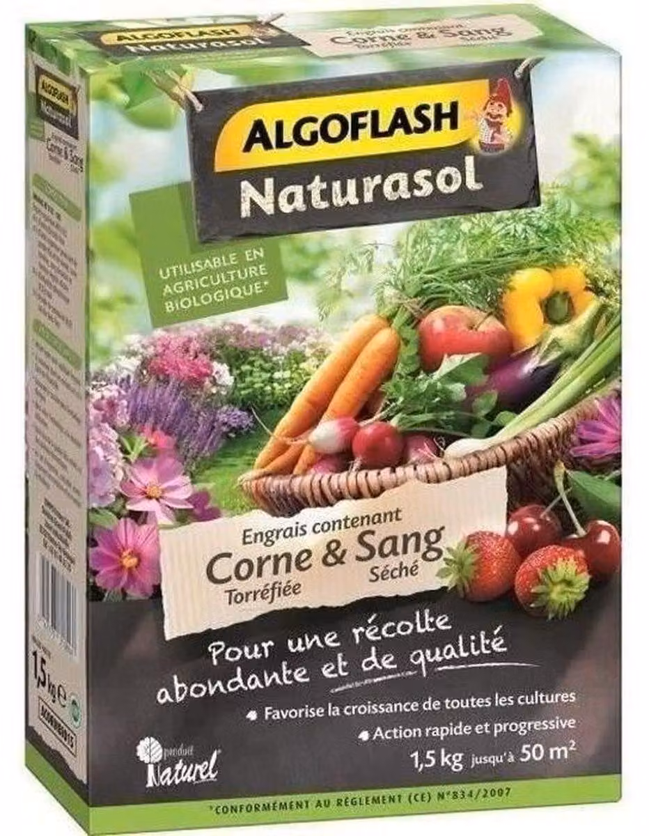 Algoflash 3167770210606, concime organico, granuli citoplasmatici, 37 m², 1,5 kg, 1 pezzo(i), sacchetto