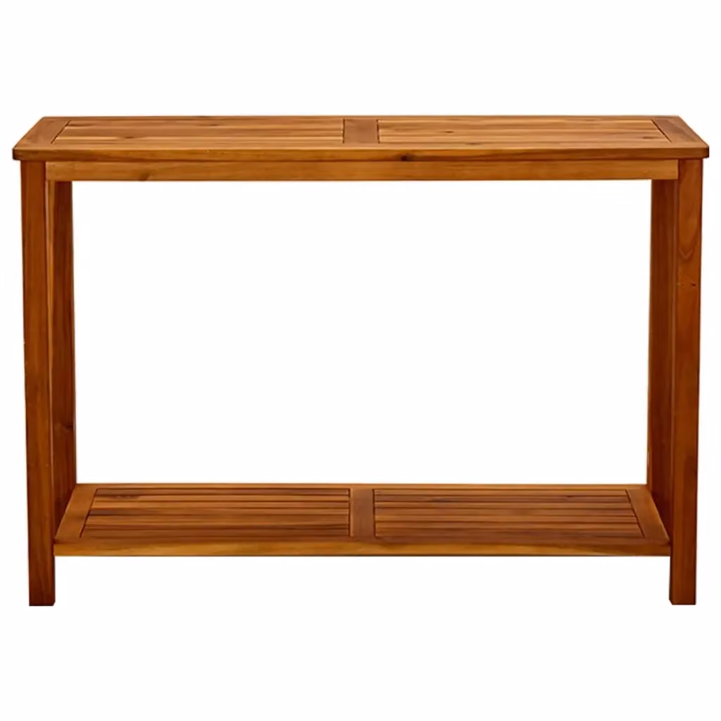 Tavolo Consolle da Giardino in Legno Massello di Acacia Marrone L: 110 cm, P: 40 cm, H: 75 cm – 2