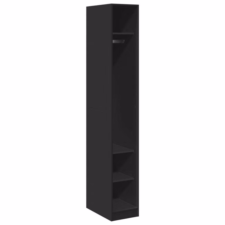 Armadio nero 30x50x200 cm in materiale ligneo