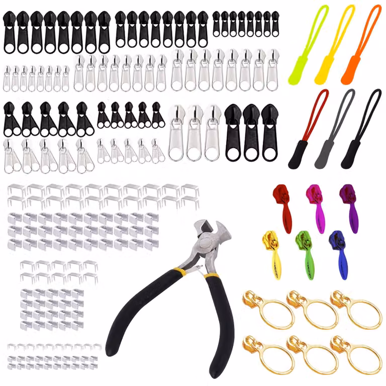 Kit di riparazione Rits, composto da 201 pezzi, di diverse dimensioni, con pinza inclusa