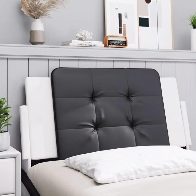 vidaXL Cuscino Testiera Zadar in Similpelle Nero e Bianco L: 100 cm