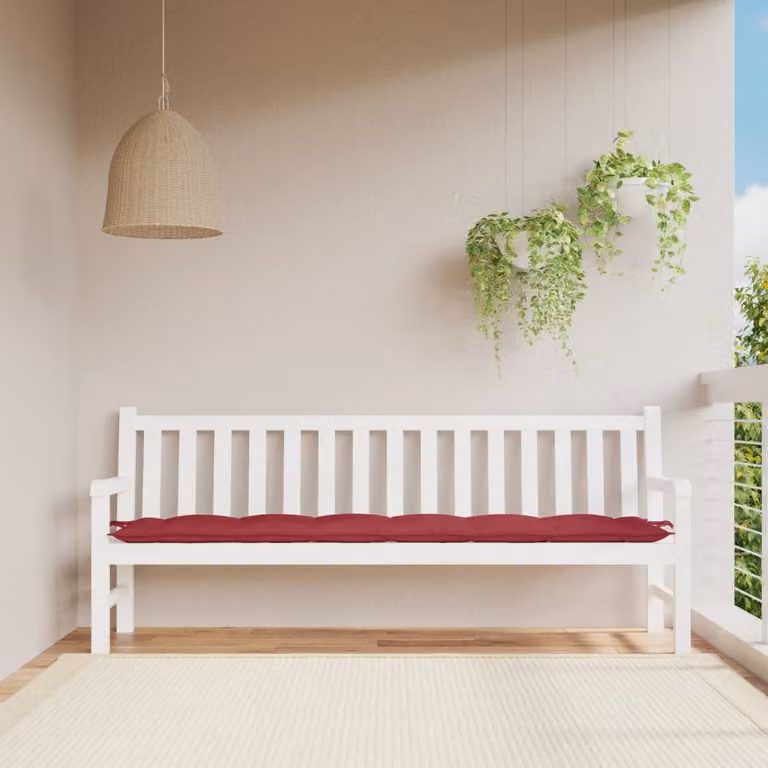vidaXL Cuscino per Panca Rosso, L 200 x P 50 x H 7 cm, in Tessuto Oxford Idrorepellente e Traspirante