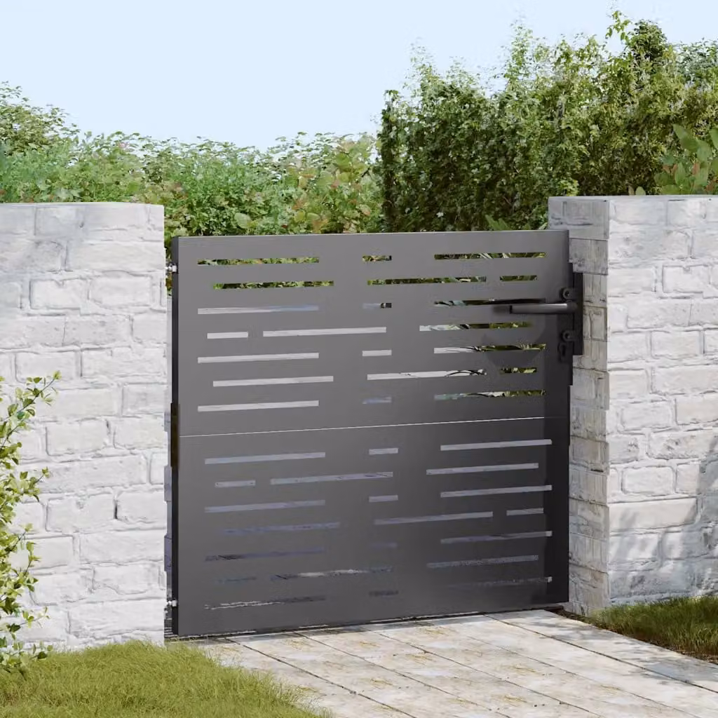 Cancello da giardino singolo vidaXL in acciaio nero L: 85 cm, H: 100 cm