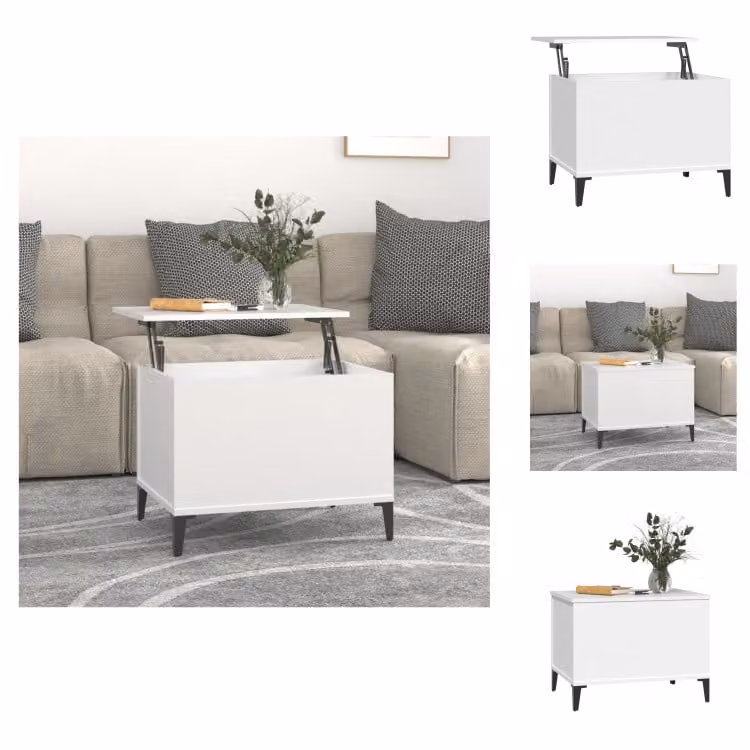 vidaXL Tavolino bianco 60x44,5x45 cm in legno - Tavolini da caffè