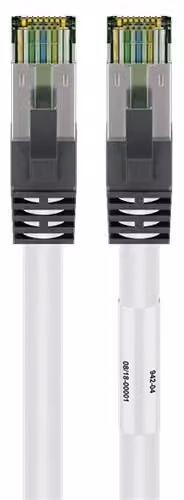 5X Goobay 55124 Cavo di rete CAT 8.1, S/FTP (PiMF), bianco, 1 m - LSZH senza alogeni, rame AWG 24
