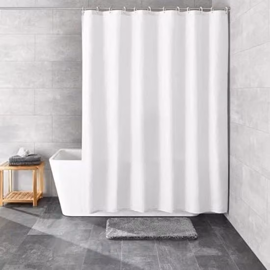 Tenda per doccia in tessuto bianco semi-trasparente L: 240 cm, H: 180 cm