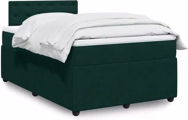 Giroletto a Molle con Materasso Verde Scuro 120x200 cm Velluto 3287725