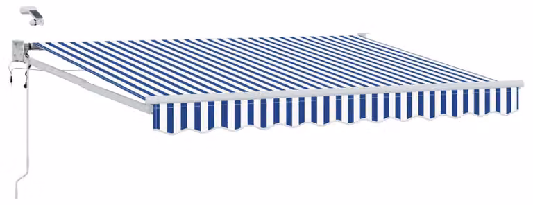 Tettuccio Elettrico Retrattile Blu e Bianco 3,5 x 2,5 m