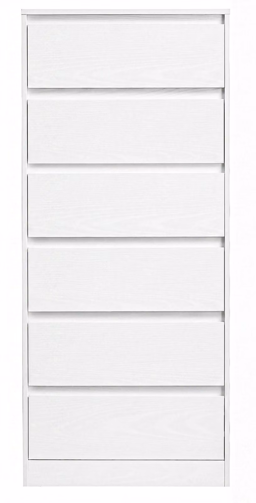 Comodino con 6 cassetti | Bianco | 48x30x111,2 cm