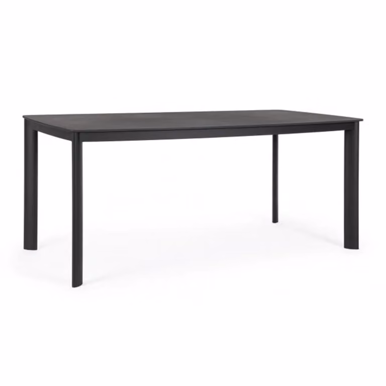 Tavolo fisso ALCORA in pietra naturale e struttura in alluminio antracite 180×90 cm