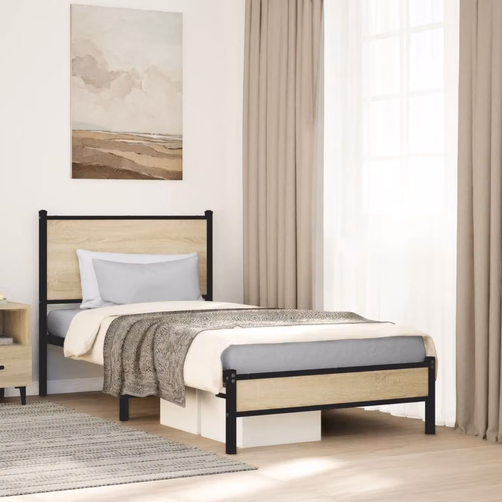 Giroletto in metallo vidaXL colore Rovere Sonoma, L 90 cm x P 200 cm