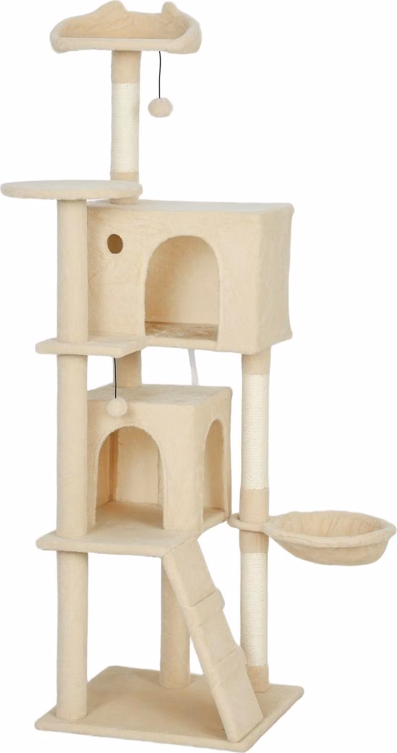 Tiragraffi 160 cm con amaca, scala, grotta, pali in sisal
