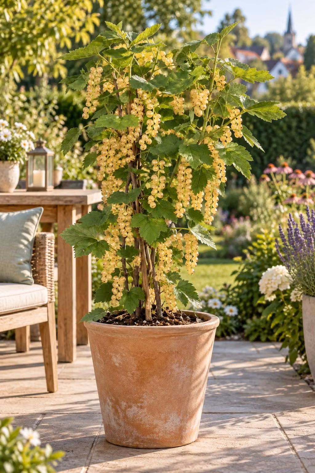 Uva spina bianca "Witte Hollander", altezza 30-35 cm – *Ribes rubrum*, arbusto da frutto resistente al freddo, ideale per giardino e vasi