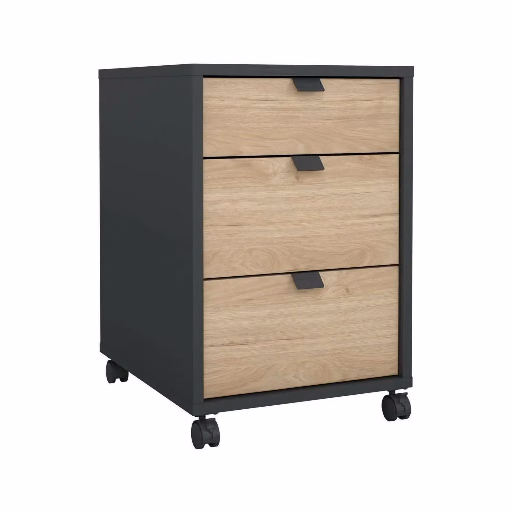 Cassettiera Agazzino DMORA per camera da letto, mobile con cassetti moderno in Rovere e Grigio, L 48 cm x P 41 cm x H 61 cm – 2