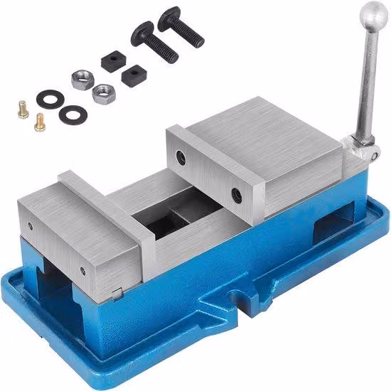 Morsetto da banco di precisione, larghezza 125 mm, lunghezza 12,5 cm, per macchine CNC, forza di serraggio 24 kN