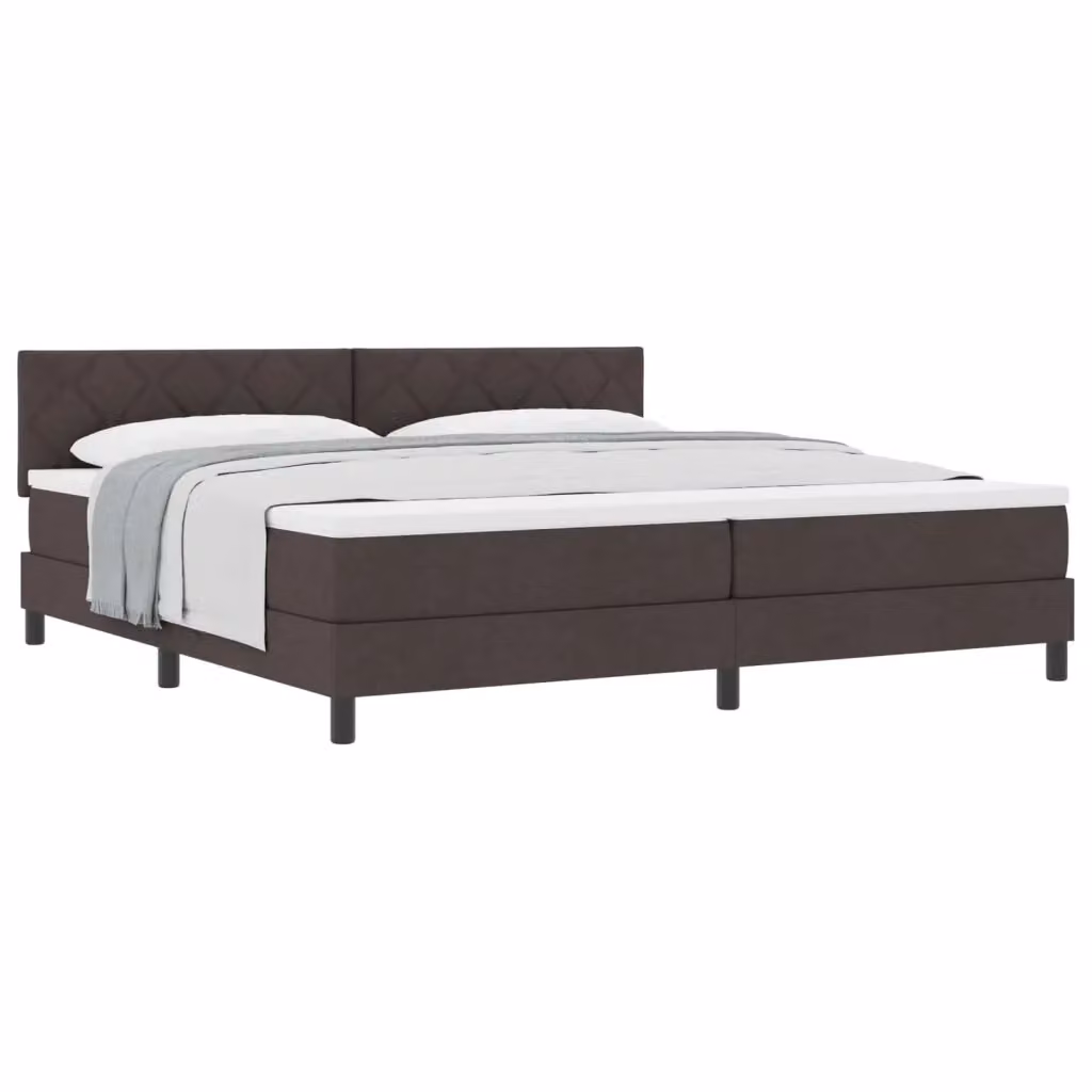 Letto matrimoniale ibrido vidaXL con testiera in tessuto marrone, L: 200 cm, P: 200 cm, H: 280 cm – 2