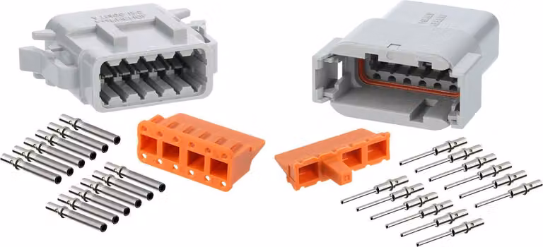Amphenol AS-12SM/F 107 SET Connettore serie ATM 1xmaschio/1xfemmina, codifica A, 12 poli, connessione a crimpare