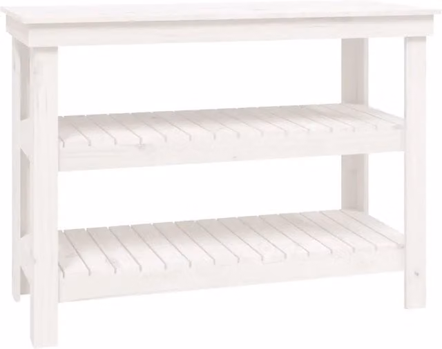 Banco da Lavoro in Legno Massello di Pino Bianco CFW7611938 L: 110,5 cm, P: 50 cm, H: 80 cm
