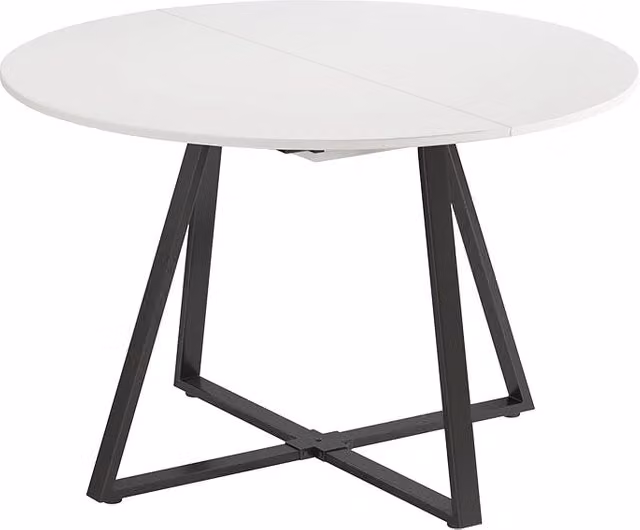 Tavolo da pranzo allungabile Loyd Bianco/Nero 120-160 x 120 cm Allungabile Vicco