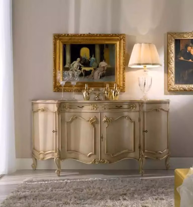 Sideboard Gold Stil Holz Möbel Kommode Italienische Möbel Design