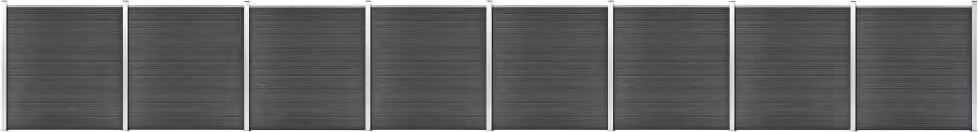 Maison Exclusive - Set di pannelli per recinzione in WPC 1391 x 186 cm, nero