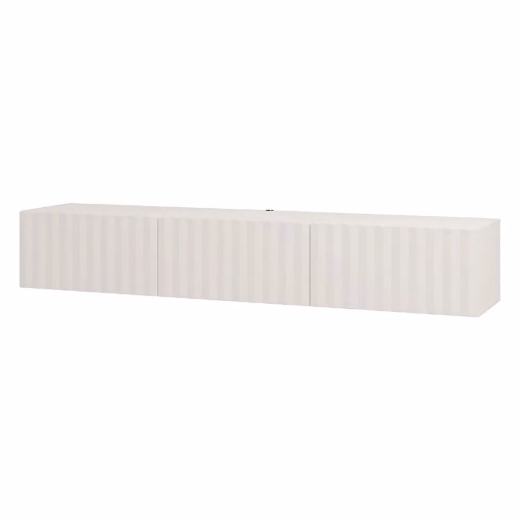 Mobile porta TV Fossa DMORA con un ripiano, Bianco Crema, L 192 cm x P 42 cm x H 32 cm – 2