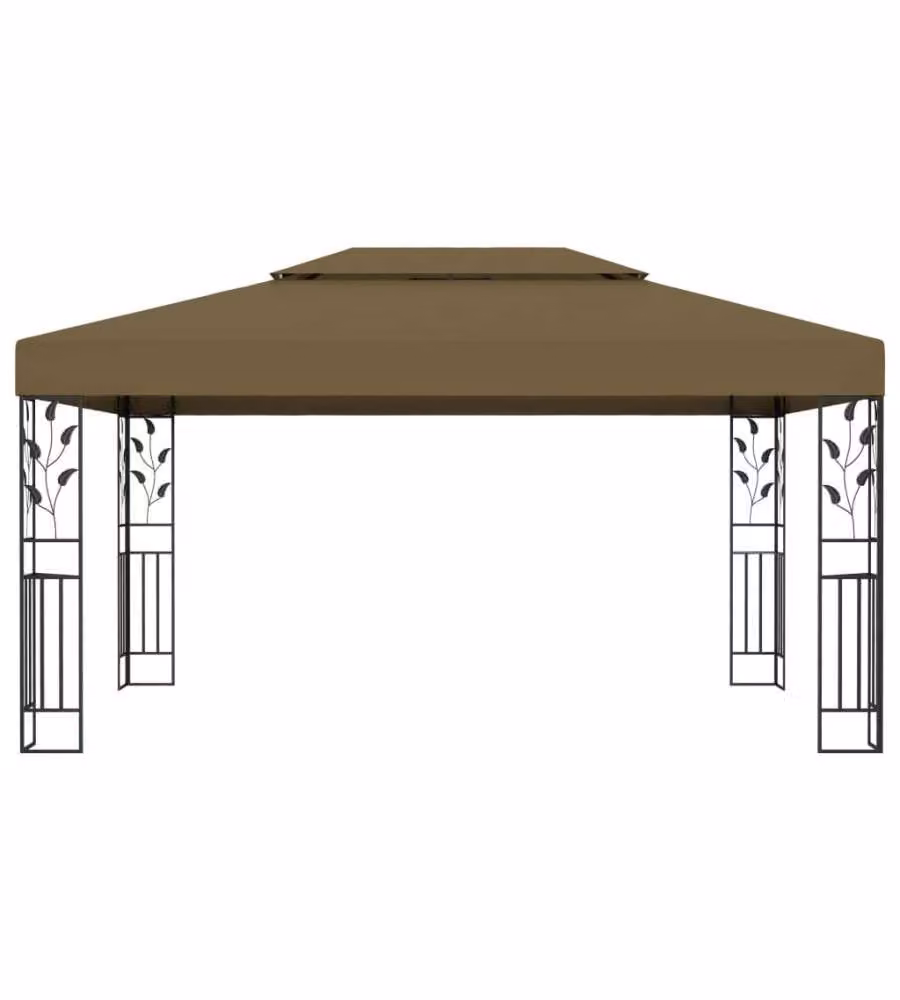 Gazebo con Tetto Doppio 3x4 m Grigio Talpa 180 g/m²