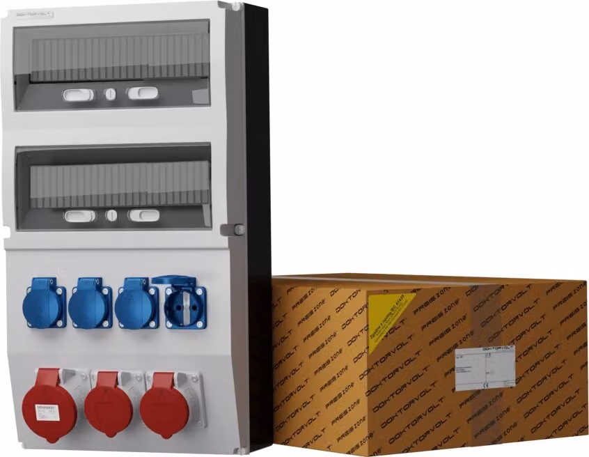Distributore di potenza eXT 32A 2x16A 4x230V Distributore di potenza da cantiere Doktorvolt 2285