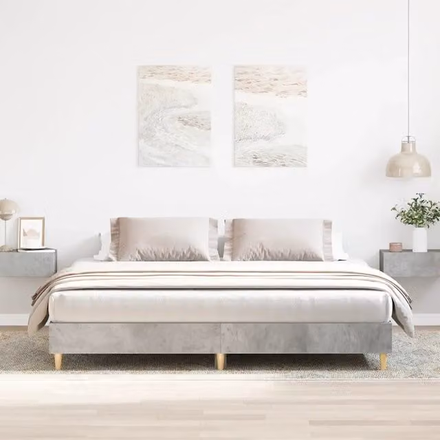 Giroletto senza Materasso-Struttura Letto Grigio Cemento 160x200cm Truciolato