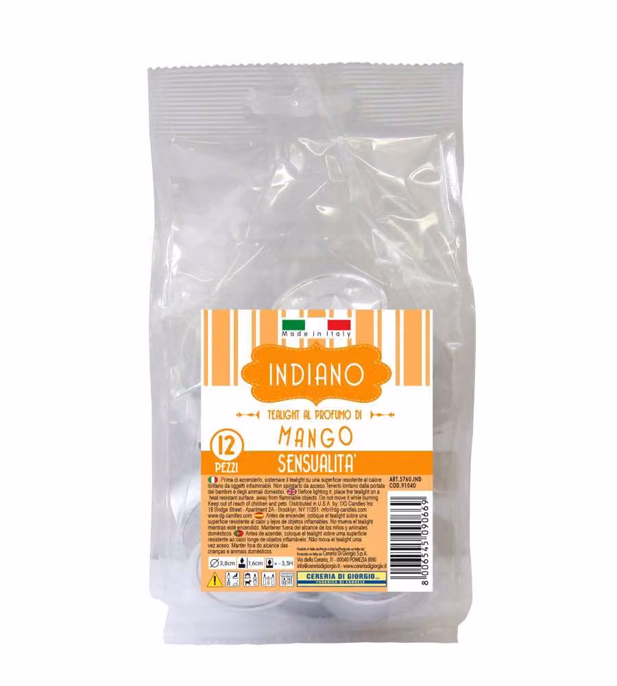 CERERIA DI GIORGIO Tealight profumati Mango 12 pz Arancione Indiano 3.8 cm