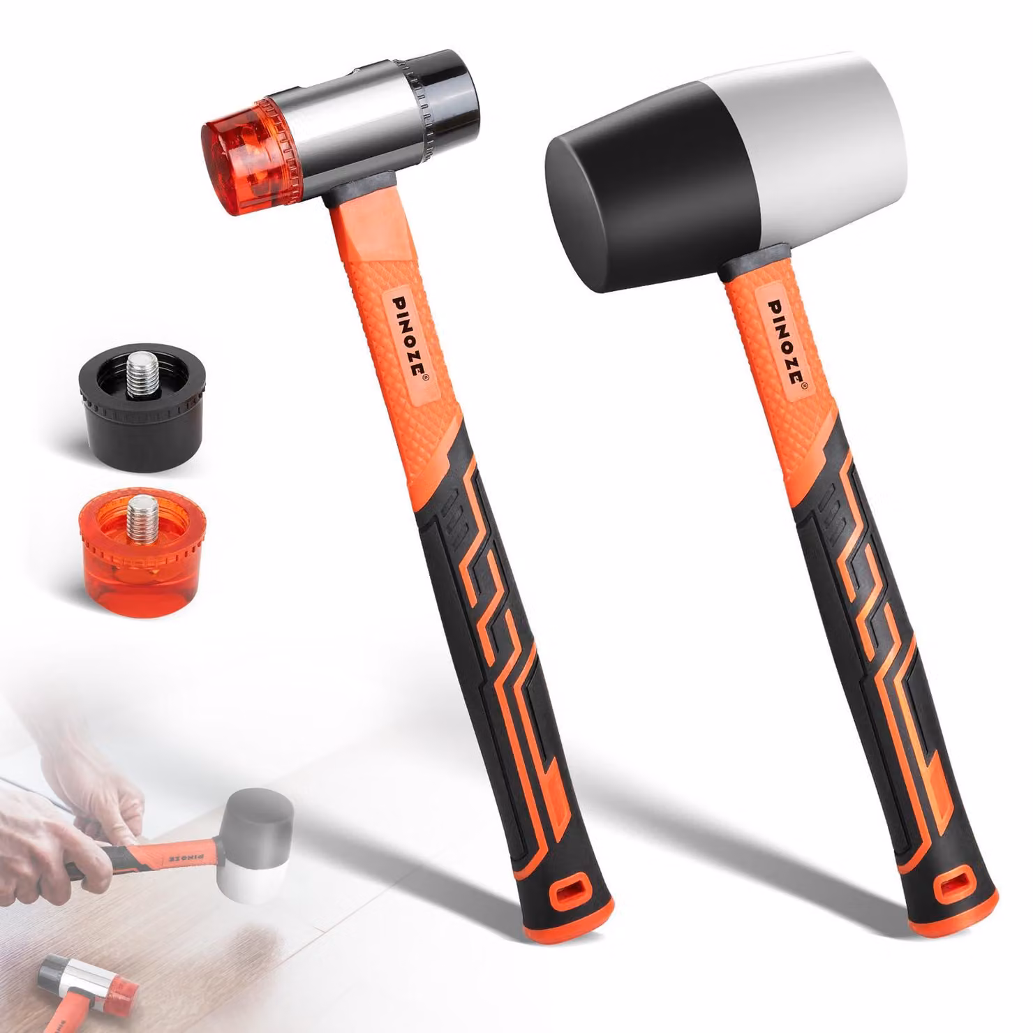 Set di martelli, composto da 2 pezzi, per legno e metallo: 1 martello e 1 scalpello, utensile per il fai-da-te