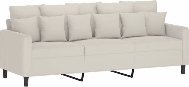 Divano | Divano da soggiorno | Sofa a 3 Posti Crema 180 cm in Velluto
